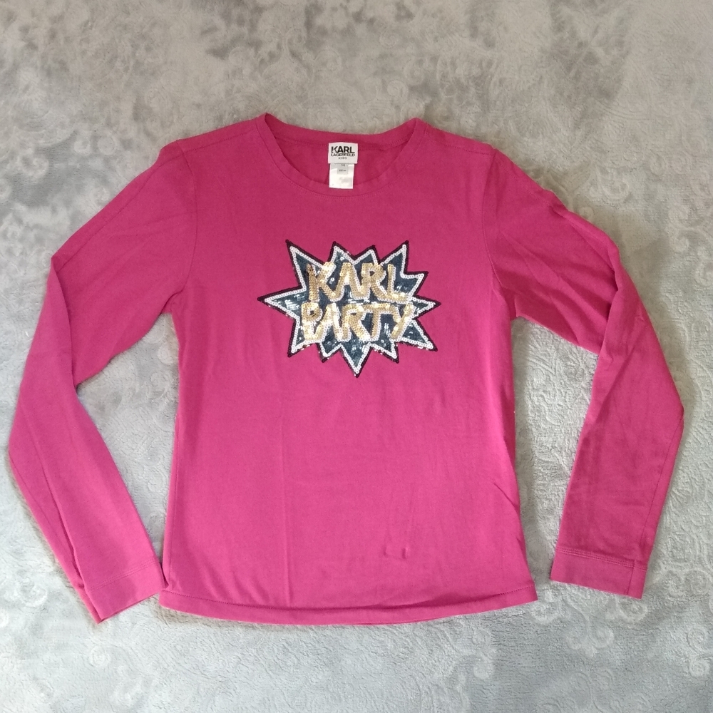 Karl Lagerfeld long sleeve Pink top for girls size 14